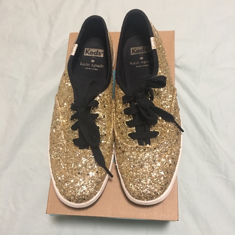 Kate Spade Gold Glitter sneakers by Ked’s size 6